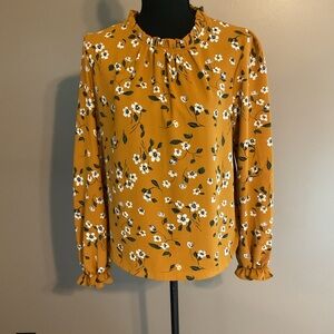 Amazon Mustard Floral Blouse